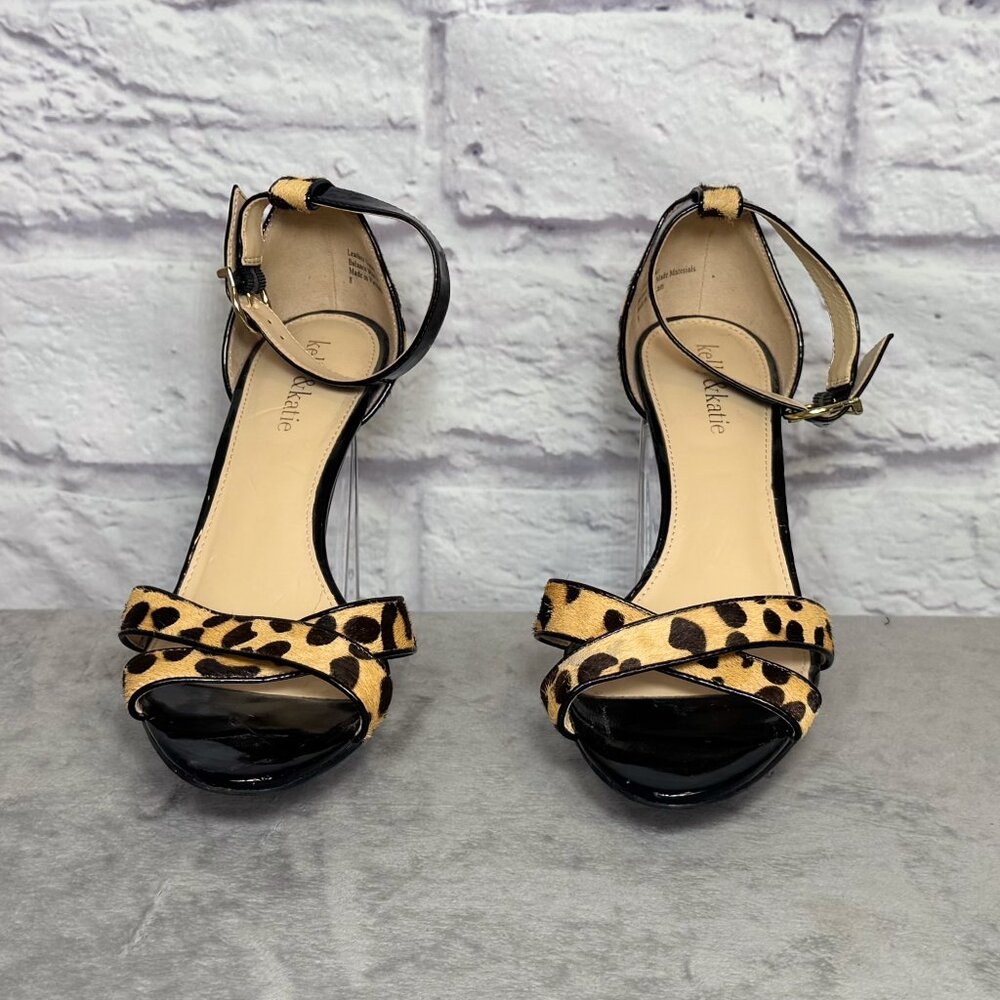 Kelly & Katie Faux Cheetah Fur Ankle Strap Sandals - Picture 3 of 6